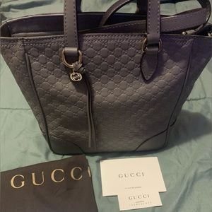 Gucci Microguccissima Small Bree Tote.  Gray.